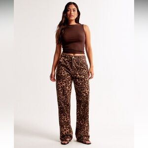 Curve Love Mid Rise Slouchy Jean Cheetah